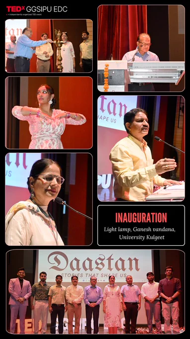 🌟 TEDx DAASTAN – The Stories That Shape Us 🌟

On April 24, 2025, TEDx GGSIPU EDC celebrated stories that define us. 

Speakers included AI prodigy Manav Gupta (TensorBoy), Kargil veteran Capt. Akhilesh Saxena, Dr. Rohit Luthra, boxer Gaurav Bidhuri, and educator Mohd Kashif (Dear Sir), along with poet Abhash Jha, technologist Anirudh A., energy leader Bhavya Doshi, political voice Lakhshya Lakey, storyteller Samriddhi Uniyal, and young artist-author Inayat Kaur Bajaj.

Performances by Retrospect Band, Krish Arora, Rohit Singh, Metanoia Dance Club, and Magnus Dance Crew added rhythm and soul.

Gratitude to Dr. Anil K. Saini, Prof. (Dr) Durgesh Tripathi, Dr. Arvinder Kaur, Prof. Rahul Johari, Prof. Sanjay Kumar Singh & Prof. Deepak Tripathi.

Thanks to the incredible organizing team. ✨ DAASTAN was more than an event—it was a reminder that every story matters.