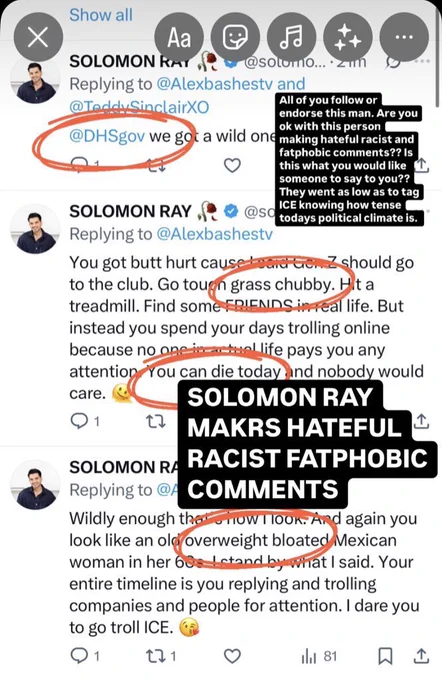 Solon Ray Music Racist Hateful Fatphobic Posts