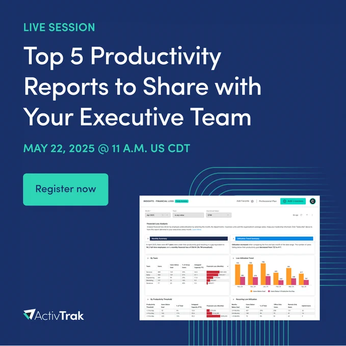 Top 5 Productivity Reports to Share with Your Executive Team ActivTrak Webinar