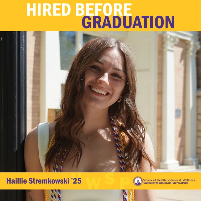 #HiredPointers: Haillie Stremkowski ’25
Major: Family and Consumer Sciences Education (@uwsp_health; @uwspeducation)
Minor: Military Science (@uwsprotc) 
Organization: Southern Door High School (@sdeaglestrong) - Sturgeon Bay, Wis.
Position: High School Family and Consumer Sciences Teacher  
Organization: @wisconsinnationalguard 
Position: Field Artillery

Have you been hired before graduation? Email cps@uwsp.edu and tell us all about it! #UWSPhealthhired #UWSPeducationhired #UWSProtchired #SayYesToFCS
