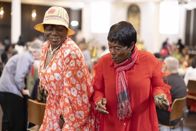 Residents dancing at a Windrush Day 2024 event
