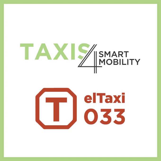 Visual featuring the logos of El Taxi 033 España and Taxis for Smart Mobility