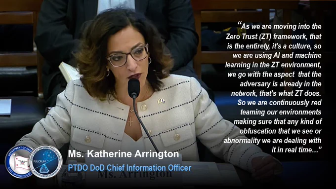 PTDO CIO Katie Arrington testifying before the HASC CITI subcommittee.