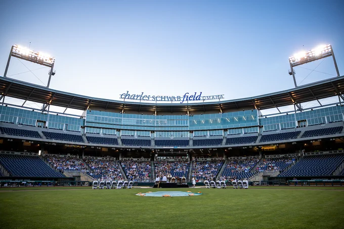 A wide shot of Charles Schwab Field