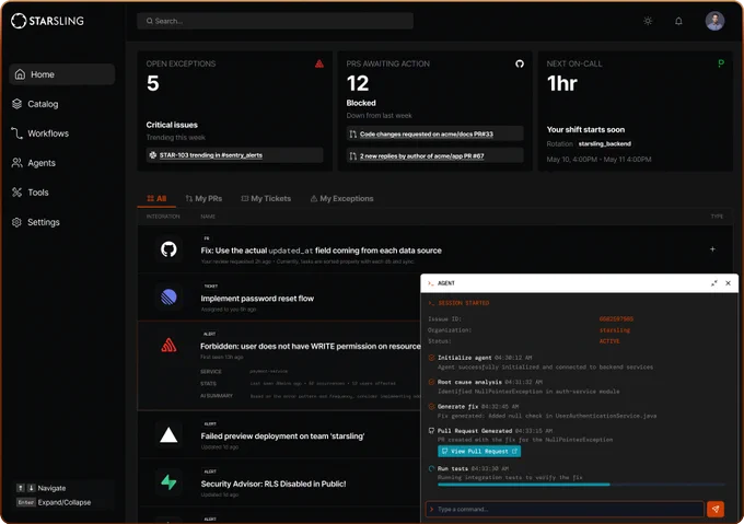 StarSling - Agentic Internal Developer Portal