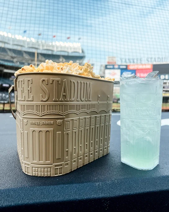 Yankee Stadium Souvenir Popcorn Bucket & Yankee Stadium Souvenir cup. 