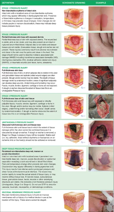 Figure 1: National Pressure Injury Advisory Panel (NPIAP) pressure injury stages. Used with permission of the NPIAP (26 March 2025).