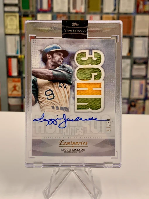 2019 Topps Luminaries Home Run Kings Autographed Patch Card
Home Run Kings
Reggie Jackson, Oakland Athletics
03/15