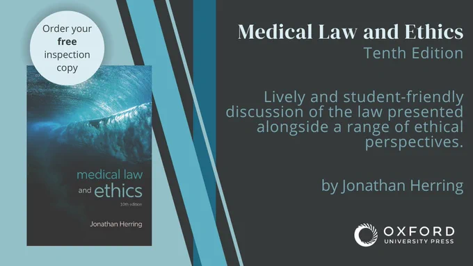 Order your inspection copy for the new Medical Law and Ethics edition.
