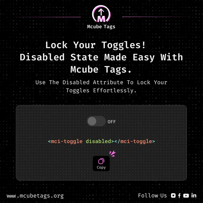 A disabled toggle switch built with MCI Toggle, showing a grayed-out design to indicate it's inactive.