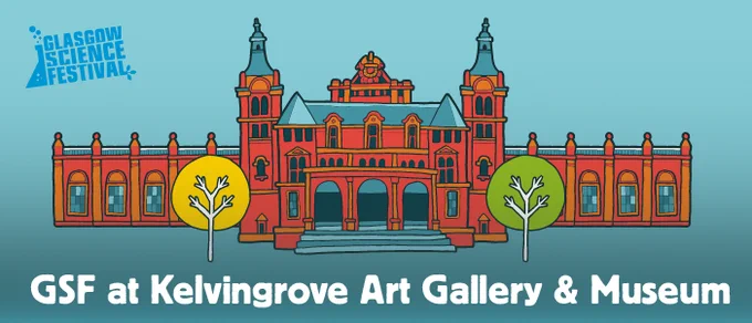 An illustration of the Kelvingrove Art Gallery and Museum. Text: GSF at Kelvingrove Art Gallery and Museum.