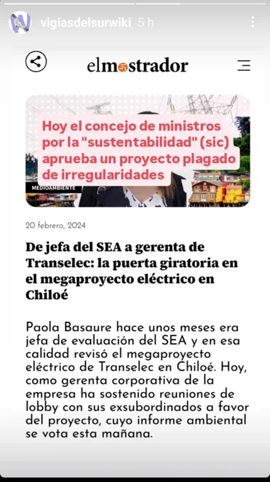 #Chiloé  y su #PatrimonioNatural en peligro, por proyectos de energía que pretenden avasallar nuestra historia y cultura.
'Es lamentable que las instituciones públicas sigan insistiendo en las llamadas: restauración o reforestación y a veces: mitigación o compensación por la pérdida de la flora y fauna nativa, como también lo que llaman recursos naturales (suelos Ñadi, agua). Los cientos de especies que habitan los bosques nativos, turberas, humedales, riachuelos y ríos en Chiloé, muchas endémicas o nuevas para la ciencia, han tomado millones de años -desde o antes de la fragmentación gondwánica– en evolucionar hasta lo que actualmente podemos observar en la Isla. Es absurdo y grosero pretender que fuese tan fácil “hacer crecer”, de unas simples plántulas, todas esas relaciones tan intrincadas y complejas (que incluso científicos no terminan de entender) de toda esa biodiversidad tan milenaria de la Isla."

Por Dra. Jenny Schmid-Araya
Investigadora científica independiente

