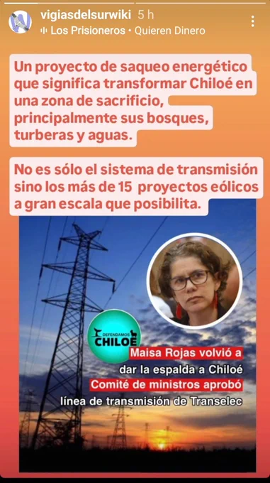 #Chiloé  y su #PatrimonioNatural en peligro, por proyectos de energía que pretenden avasallar nuestra historia y cultura.
'Es lamentable que las instituciones públicas sigan insistiendo en las llamadas: restauración o reforestación y a veces: mitigación o compensación por la pérdida de la flora y fauna nativa, como también lo que llaman recursos naturales (suelos Ñadi, agua). Los cientos de especies que habitan los bosques nativos, turberas, humedales, riachuelos y ríos en Chiloé, muchas endémicas o nuevas para la ciencia, han tomado millones de años -desde o antes de la fragmentación gondwánica– en evolucionar hasta lo que actualmente podemos observar en la Isla. Es absurdo y grosero pretender que fuese tan fácil “hacer crecer”, de unas simples plántulas, todas esas relaciones tan intrincadas y complejas (que incluso científicos no terminan de entender) de toda esa biodiversidad tan milenaria de la Isla."

Por Dra. Jenny Schmid-Araya
Investigadora científica independiente
