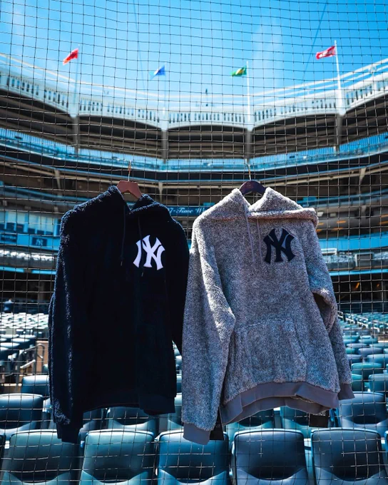 Jill Martin x Yankees sherpa hoodies - Navy & Grey. 