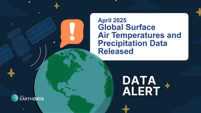 April 2025 global surface air temperatures and precipitation data released.