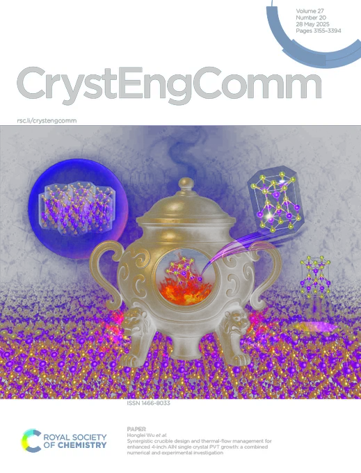 CrystEngComm outside front cover for vol 27, issue 20.