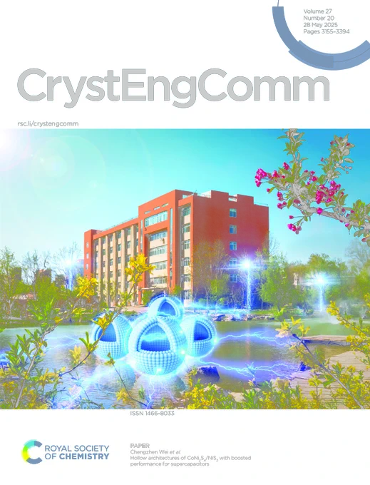 CrystEngComm inside front cover for vol 27, issue 20.