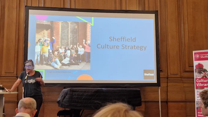 University of Sheffield's Professor Vanessa Toulmin presenting 