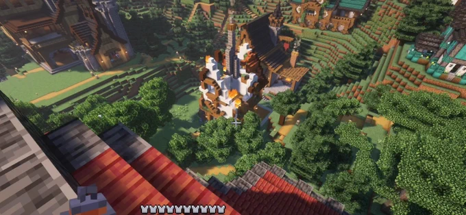 Minecraft medieval watermill house on fire burning to the ground! 