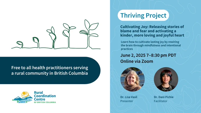 Thriving Together virtual session on Monday, June 2 from 7:00 to 8:30 p.m., hosted by the Thriving Project with Dr. Lisa Vasil