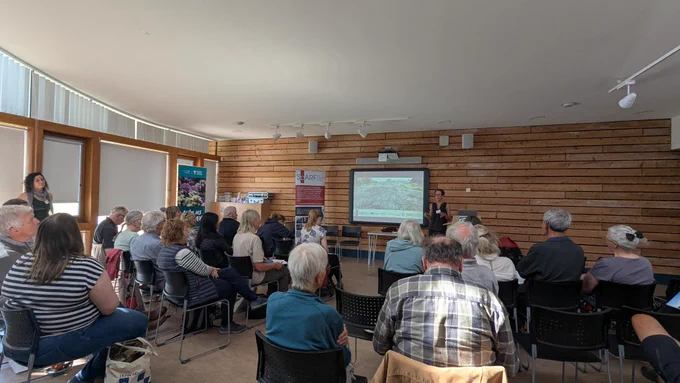 Tertia Barnett introducing the rock art of the Highlands at the Culloden Rock Art workshop © ScARF