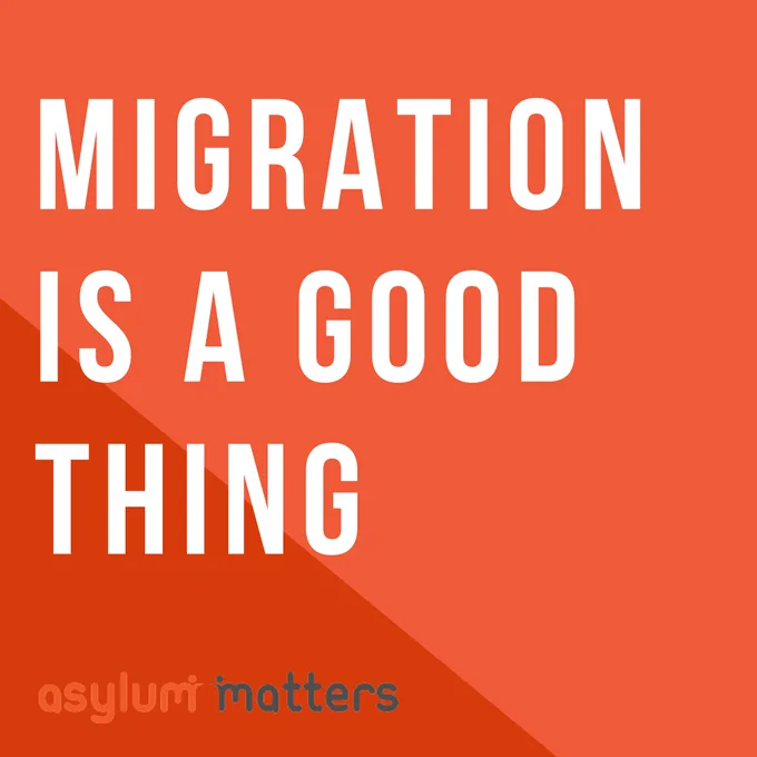 Orange text box reading "migration is a good thing"