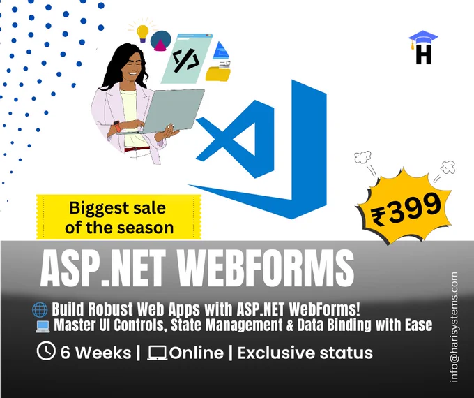 ASP.NET Webforms from Scratch
https://www.udemy.com/course/aspnet-webforms-fullstack-from-scratch/?referralCode=4B58B0B3F628E59149E9
#bigsale #life #udemy #ASPNETWebForms #DotNetDevelopment #WebFormsMastery #LegacyToModern #WebDevelopment #MicrosoftTechASP.NET Webforms from Scratch
https://www.udemy.com/course/aspnet-webforms-fullstack-from-scratch/?referralCode=4B58B0B3F628E59149E9
#bigsale #life #udemy #ASPNETWebForms #DotNetDevelopment #WebFormsMastery #LegacyToModern #WebDevelopment #MicrosoftTech