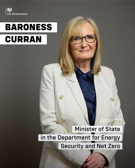 Photo of Baroness Curran, appointed the Minister of State at The Department for Energy Security and Net Zero.