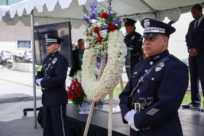 Mayor Karen Bass attends the LAPD Memorial Ceremony 