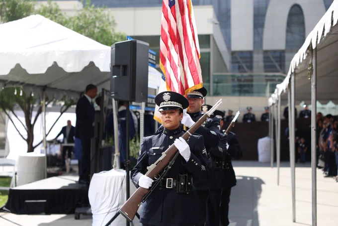 Mayor Karen Bass attends the LAPD Memorial Ceremony 