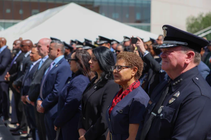 Mayor Karen Bass attends the LAPD Memorial Ceremony 