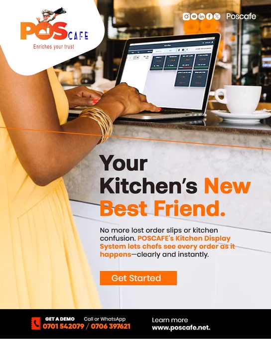 Tired of kitchen chaos and missed orders? POSCafe’s Kitchen Display System ensures seamless kitchen operations in your Restaurant, Hotel, Cafe and Bar.

Visit www.poscafe.net  Or  
📞0701 542079 / 0706 397621. 

#KitchenManagement #RestaurantTech  #FoodService #OrderEfficiency  #Poscafe