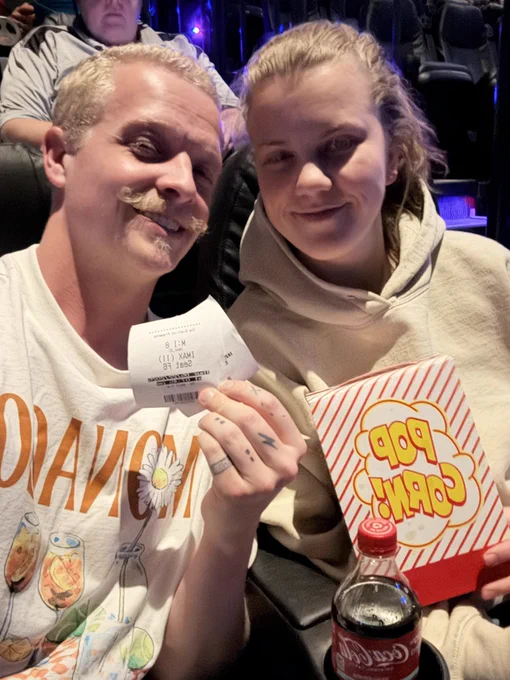 Early Screening of Mission Impossible Final Reckoning. Thanks for the tickets! Actor Rae Serbeck and Wife Alannah Hall Serbeck at Prescreening of new Tom Cruise movie