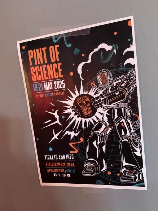 A photo of the Cardiff poster for the Pint of Science festival.