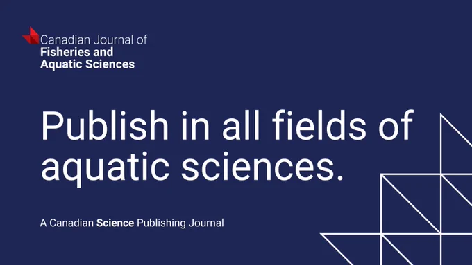 Social card promoting journal scope for the Canadian Journal of Fisheries and Aquatic Sciences. 