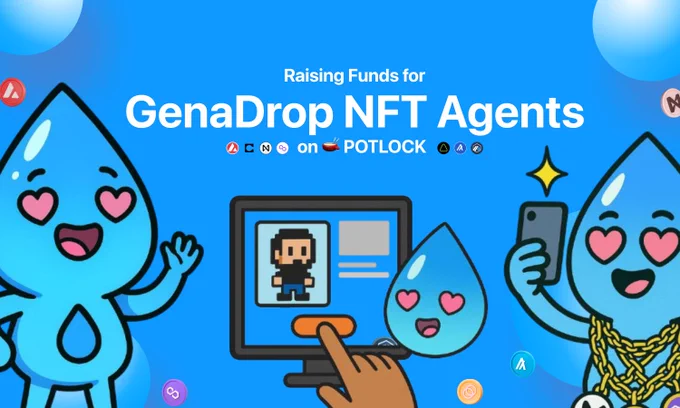 We are proud to announce our🫕@POTLOCK_ campaign to raise (~$1000 minimum target by end of June) to fund a dev to build out GenaDrop NEAR NFT Agents on X with our minting, marketplace, and NFT-swap contracts   🤖 @near_ai