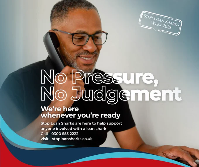 Image shows a graphic as part of Stop Loan sharks week. 