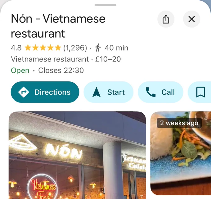 Vietnamese restaurant called ‘Non Vietnamese Restaurant’. 