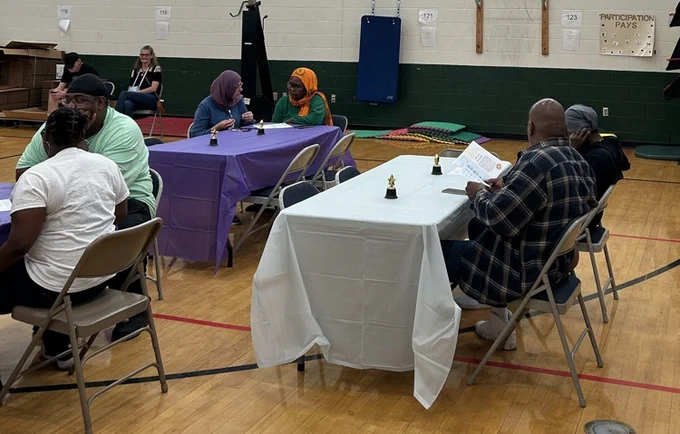 Families eating 