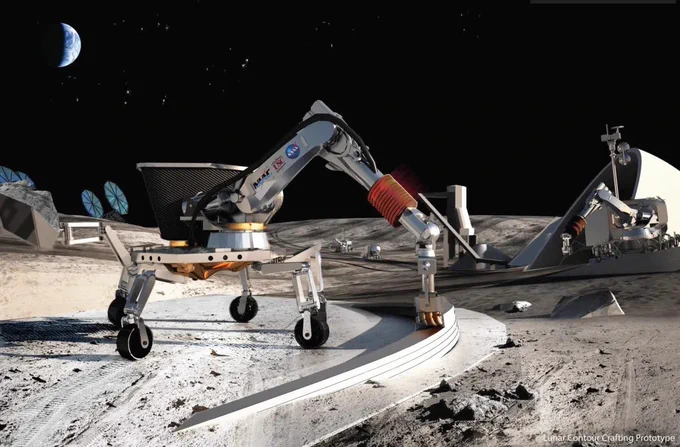 Lunar 3D printing prototype.
Contour Crafting