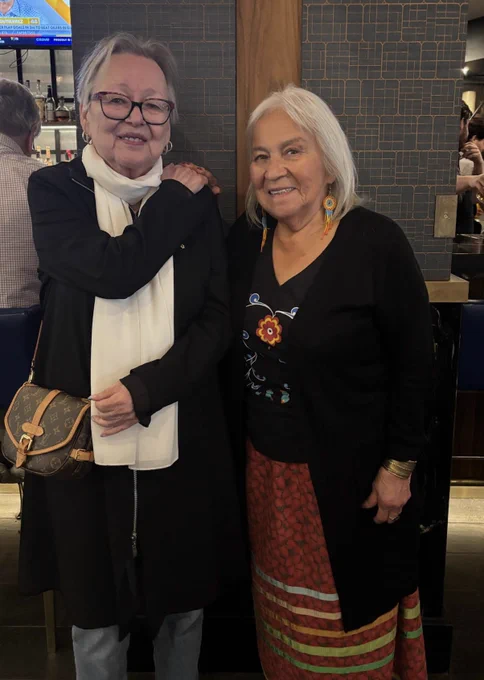 Citizenship Commissioner Jeannette Corbiere Lavell and Sandra Nicholas (Lovelace) of Tobique First Nation meet in New Brunswick to discuss their decades of work and agreed: ‘We have fought the battle for our right to belong for all these years and now it is time for the next generation to take up the challenge and carry on the fight. As nations we know who we are and we have the inherent right to determine who our people are.’