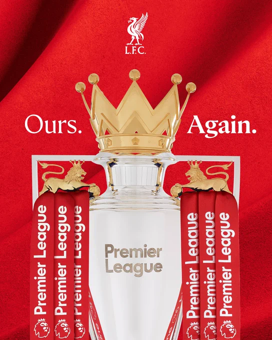 Graphic of the Premier League trophy with copy: Ours. Again.