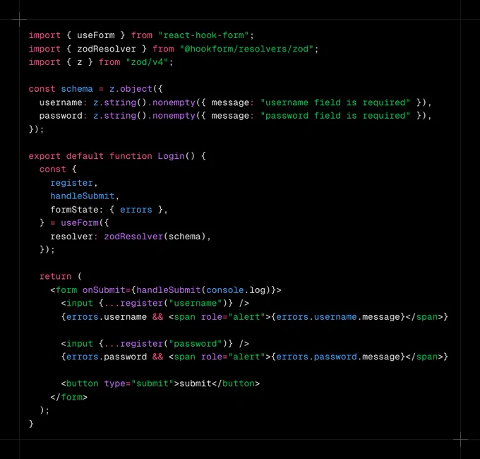 Code snippet showing how to install version 5.1.0 of @hookform/resolvers with support for Zod v3, v4, and v4 mini using npm.