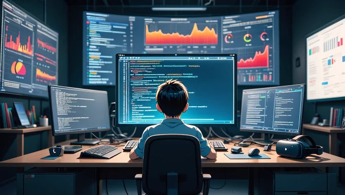 An advanced development environment where real-time features are being integrated into applications using Node.js and WebSockets.
