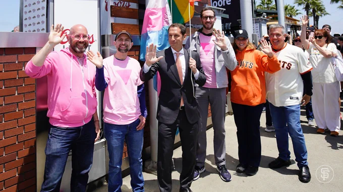 Left to right: President of the San Francisco Board of Supervisors, Rafael Mandelman, San Francisco Supervisor, Joel Engardio, Mayor of San Francisco, Daniel Lurie, California State Senator Scott Weiner, Port Director of San Francisco, Elaine Forbes, and San Francisco Supervisor, Matt Dorsey.
