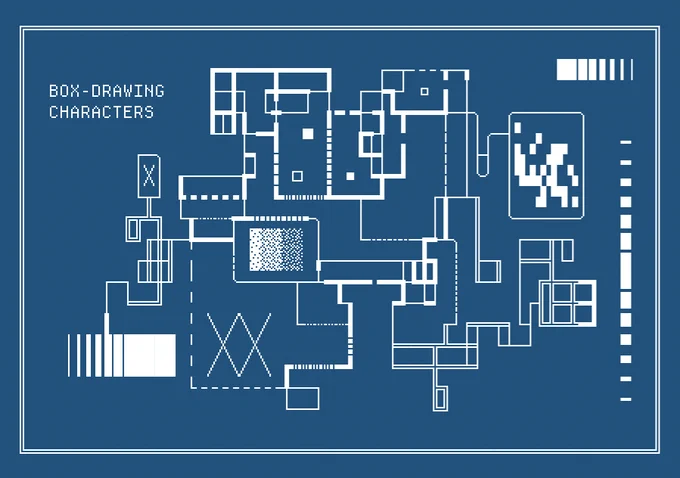 A blueprint-like sketch using box-drawing characters