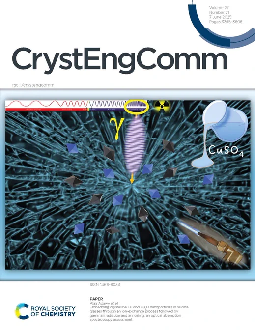 CrystEngComm outside front cover for vol 27, issue 21.