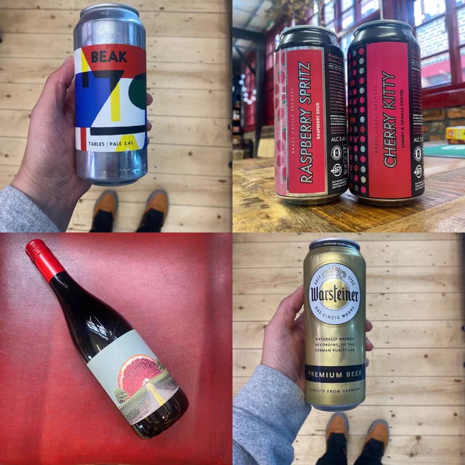 Selection of beer and wine from Hop Hideout