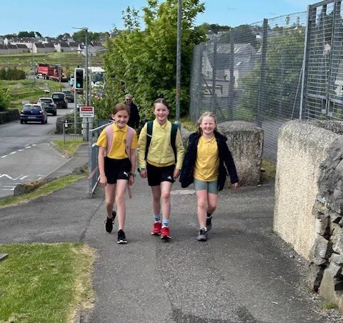 Pupils walking to school in Stornoway