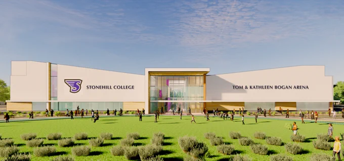 Rendering of exterior of arena.